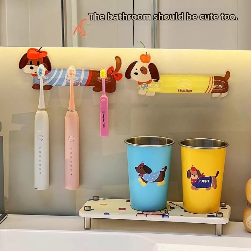 Suport pentru periuțe de dinți, montat pe perete, fără găuri, acrilic, pentru periuțe electrice, potrivit pentru o familie de trei