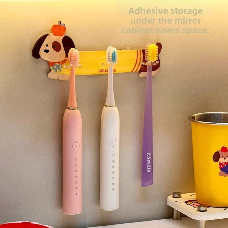 Hammasharja hoidik, seina peal, ilma puurimiseta, akrülist, elektriliste hammasharjade jaoks, kolme liikmelise pere jaoks