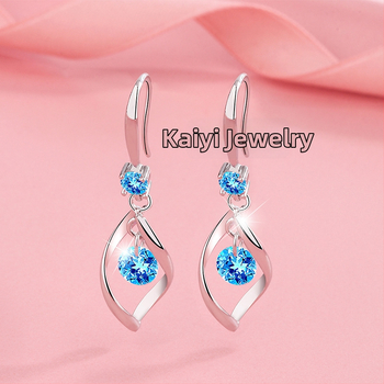 Pasisukantys auskarai su kilpa, vario pagrindas, lašinio formos, auksu dengti dirbiniai akmenys, elektroplatinimas