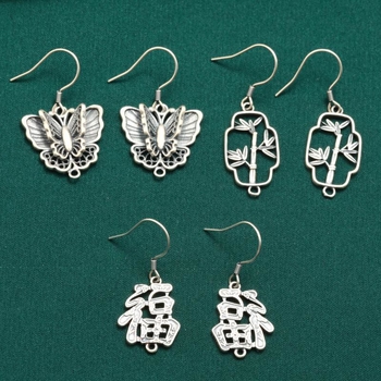 Cercei geometrici din argint S925, stil retro, pandantiv cu ciucuri