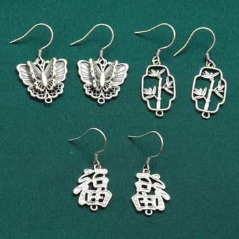 Cercei geometrici din argint S925, stil retro, pandantiv cu ciucuri