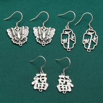 Cercei geometrici din argint S925, stil retro, pandantiv cu ciucuri