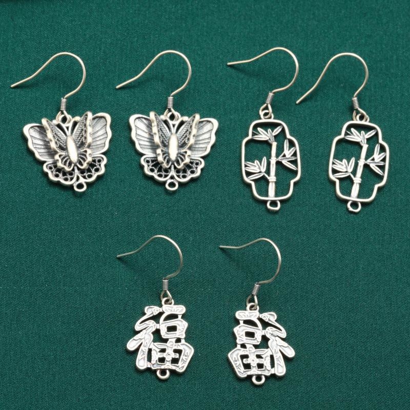 Cercei geometrici din argint S925, stil retro, pandantiv cu ciucuri