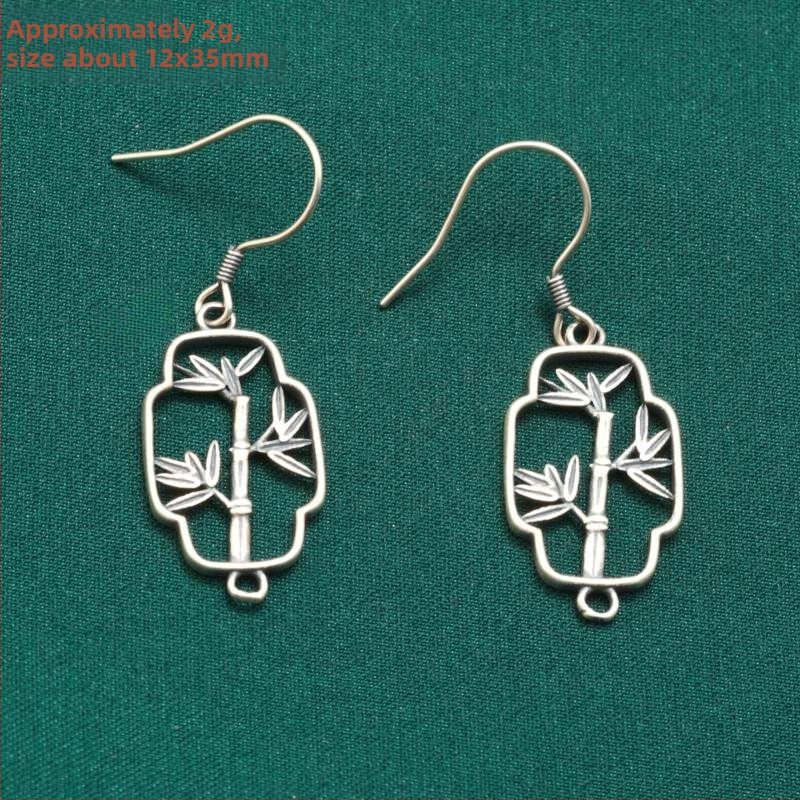 Cercei geometrici din argint S925, stil retro, pandantiv cu ciucuri