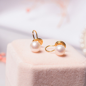 Gyöngyös fülklip nőknek, kézzel készített, 14K aranyinjektált bevonat, mosquito coil-ihletésű dizájn