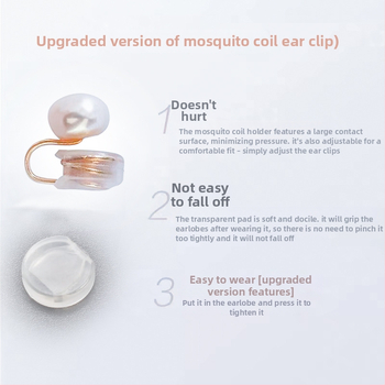 Gyöngyös fülklip nőknek, kézzel készített, 14K aranyinjektált bevonat, mosquito coil-ihletésű dizájn