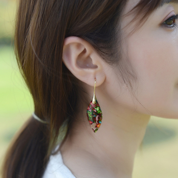 Bohemas stila agat auskari ar lapu formu akmeņi, ģeometrisks dizains, antīvs retro stils, sievietēm