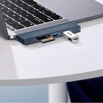 Dock USB-C pentru tabletă cu cititor SD/TF, 2 porți USB 3.0 și încărcare prin docking – aliaj de aluminiu
