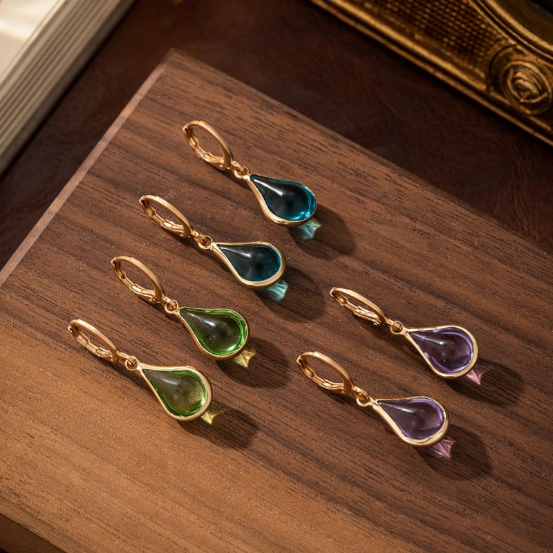 Chuang Duo γυάλινα σκουλαρίκια σε σχήμα σταγόνας – για γυναίκες, υλικό: γυαλί