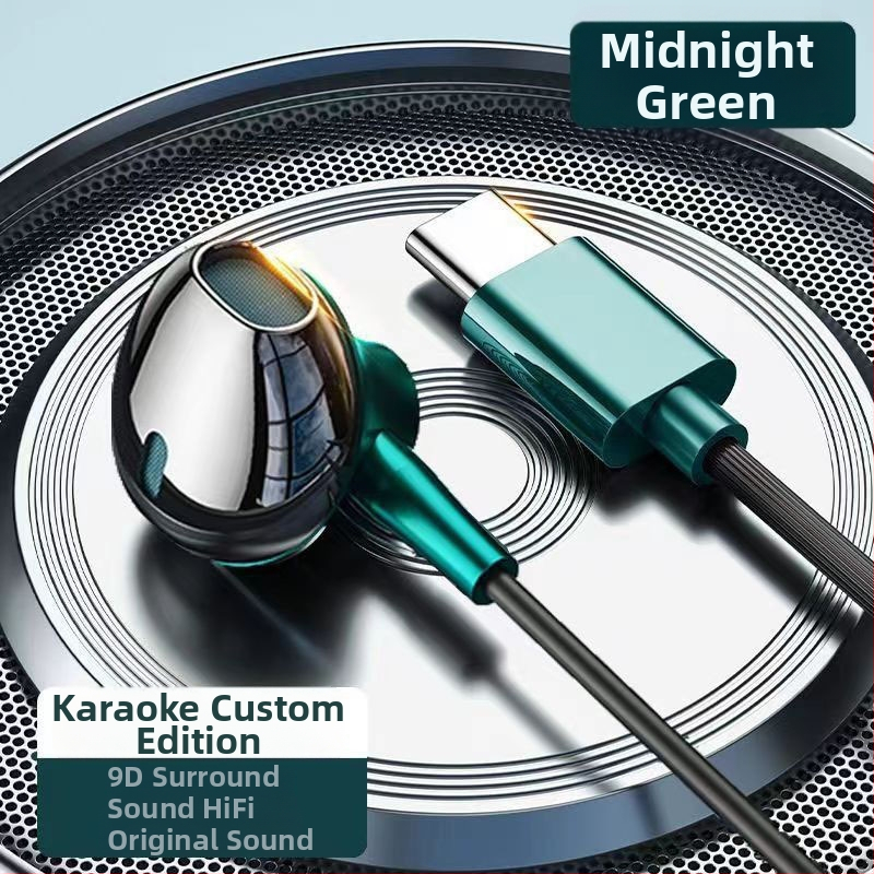 In-ear káblové slúchadlá s vstavaným mikrofónom a silným basom, 14,2 mm meniče, kovové puzdro, 3,5 mm konektor