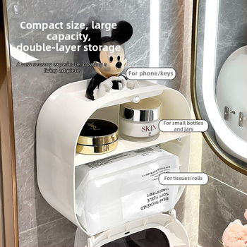 Stienai piestiprināms sejas dvieļu uzglabāšanas korpuss - plastmasas, mūsdienīgs minimālisma stils, ūdensizturīgs, saderīgs ar papīra ruļļiem, modelis WJ-168