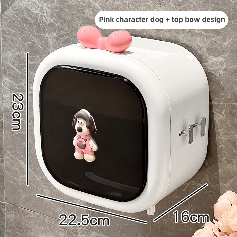 Stienai piestiprināms sejas dvieļu uzglabāšanas korpuss - plastmasas, mūsdienīgs minimālisma stils, ūdensizturīgs, saderīgs ar papīra ruļļiem, modelis WJ-168