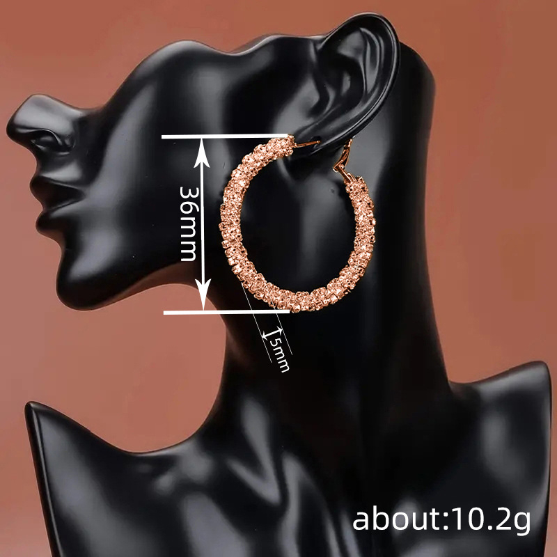 Cercei cercuri geometrice din cupru, pentru femei, finisaj electroplacat