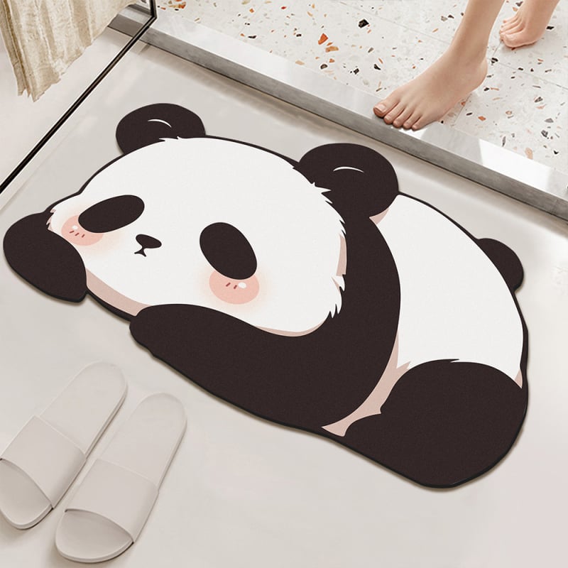 Подложка за пода от диатомова глина — абсорбираща, неплъзгаща се, бързосъхнеща, с карикатурен принт и специална форма за баня