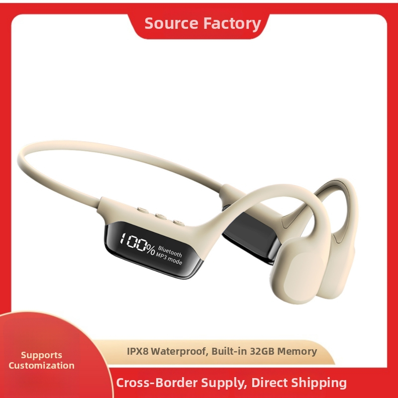 Căști Bluetooth cu conductivitate osoasă S10, IPX8 rezistente la apă, peste 8 ore autonomie, Bluetooth 5.4, afișaj digital