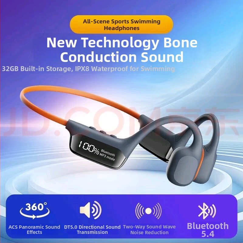 Căști Bluetooth cu conductivitate osoasă S10, IPX8 rezistente la apă, peste 8 ore autonomie, Bluetooth 5.4, afișaj digital