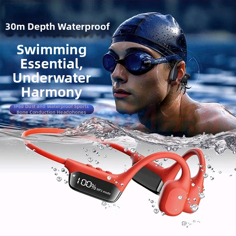 Căști Bluetooth cu conductivitate osoasă S10, IPX8 rezistente la apă, peste 8 ore autonomie, Bluetooth 5.4, afișaj digital