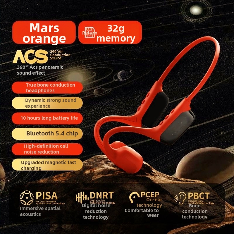 Căști Bluetooth cu conductivitate osoasă S10, IPX8 rezistente la apă, peste 8 ore autonomie, Bluetooth 5.4, afișaj digital