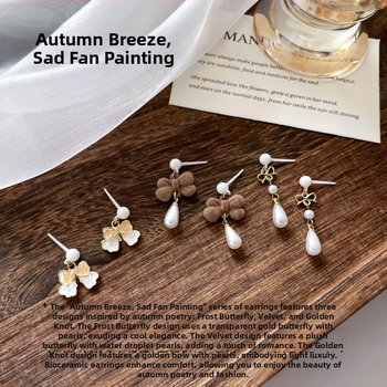 Naušnice od Bio porcelana, oblik mašnice, mješoviti materijali, keramički post, jesen 2025