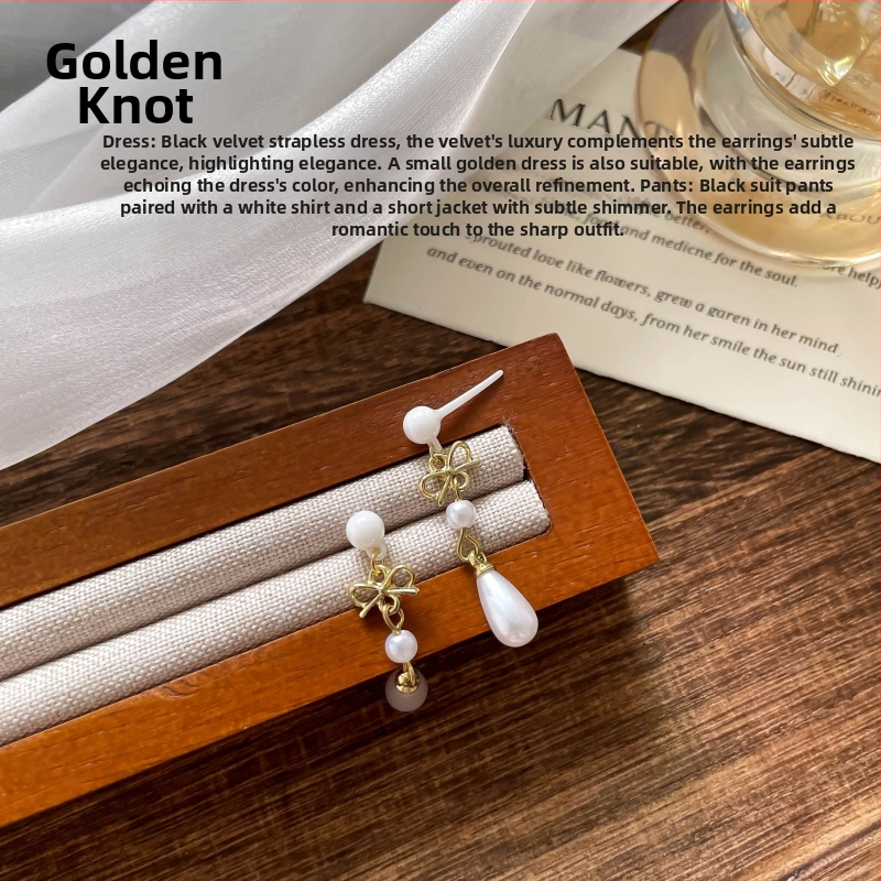 Naušnice od Bio porcelana, oblik mašnice, mješoviti materijali, keramički post, jesen 2025