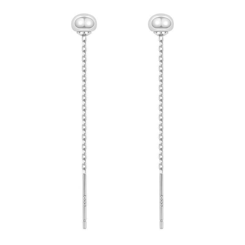 Ezüst fülbevalók, 99% tisztaságú, Geometriai forma, 2025 téli kiadás, egyszerű stílus