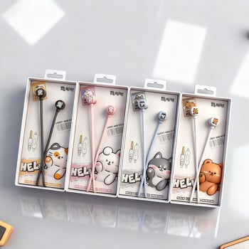 In-ear kabelske slušalice MQ-39, crtani stil, 3,5 mm utor, kabel duljine 1,2 m, 10 mm zvučnik