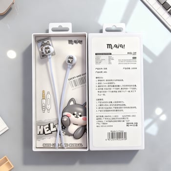 In-ear kabelske slušalice MQ-39, crtani stil, 3,5 mm utor, kabel duljine 1,2 m, 10 mm zvučnik