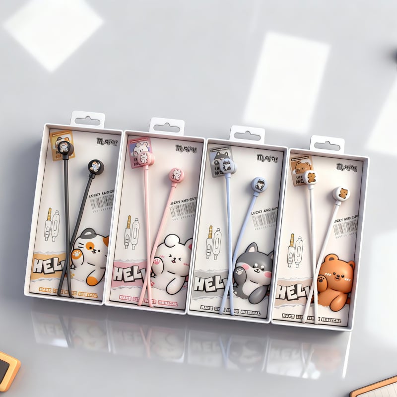 In-ear kabelske slušalice MQ-39, crtani stil, 3,5 mm utor, kabel duljine 1,2 m, 10 mm zvučnik