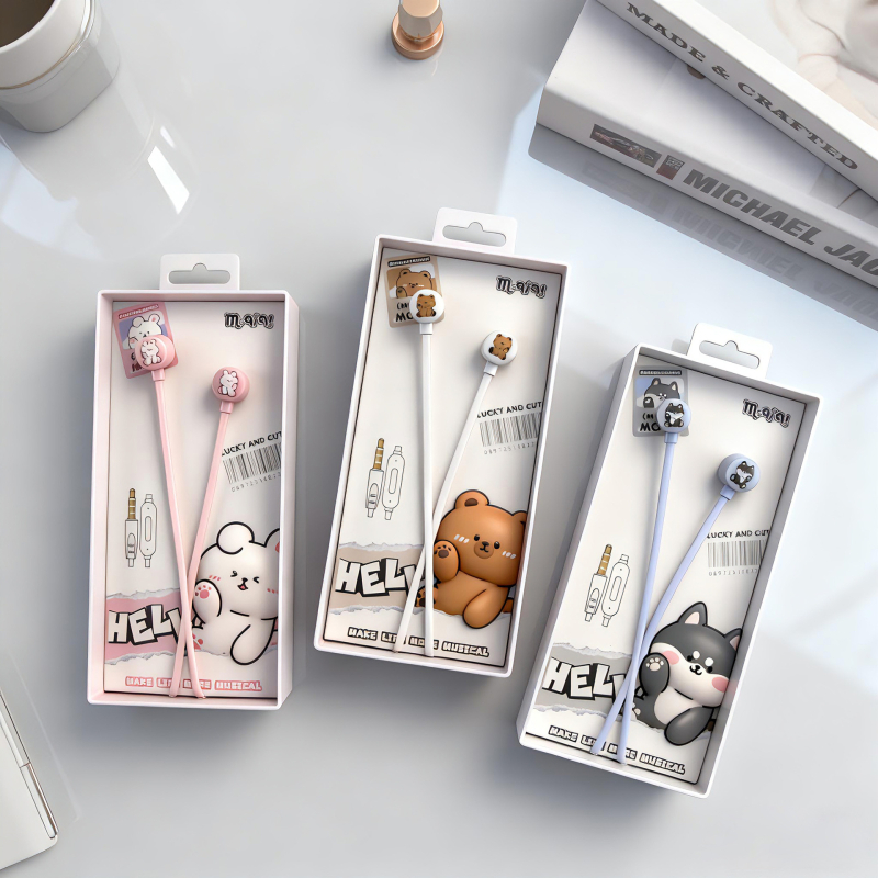 In-ear kabelske slušalice MQ-39, crtani stil, 3,5 mm utor, kabel duljine 1,2 m, 10 mm zvučnik