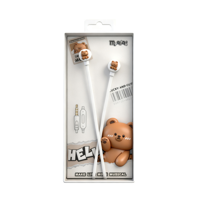 In-ear kabelske slušalice MQ-39, crtani stil, 3,5 mm utor, kabel duljine 1,2 m, 10 mm zvučnik