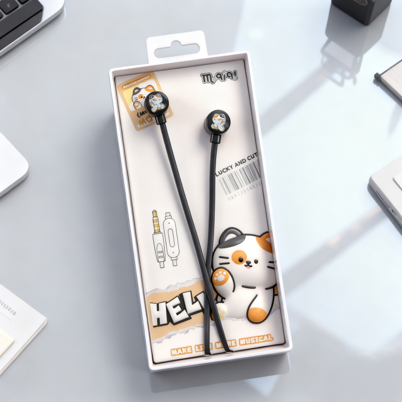 In-ear kabelske slušalice MQ-39, crtani stil, 3,5 mm utor, kabel duljine 1,2 m, 10 mm zvučnik