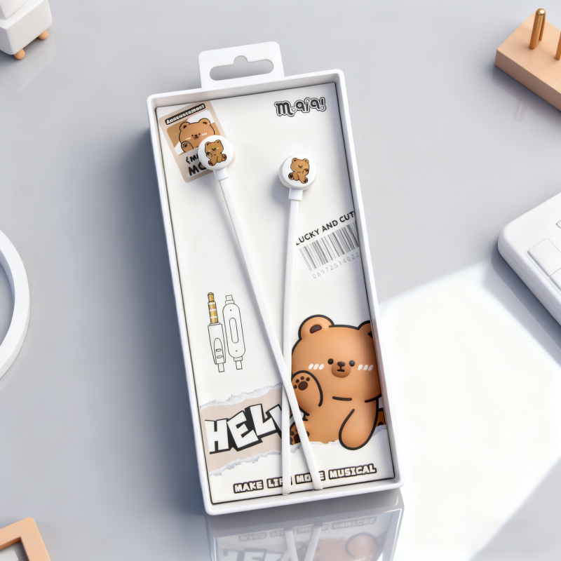 In-ear kabelske slušalice MQ-39, crtani stil, 3,5 mm utor, kabel duljine 1,2 m, 10 mm zvučnik