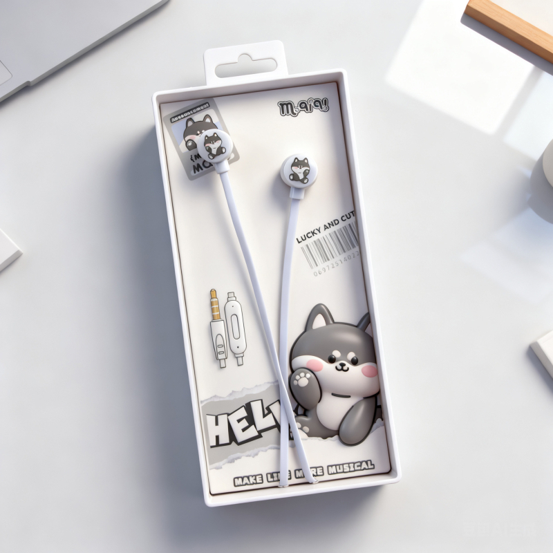 In-ear kabelske slušalice MQ-39, crtani stil, 3,5 mm utor, kabel duljine 1,2 m, 10 mm zvučnik