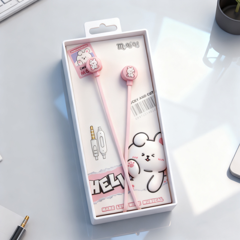 In-ear kabelske slušalice MQ-39, crtani stil, 3,5 mm utor, kabel duljine 1,2 m, 10 mm zvučnik