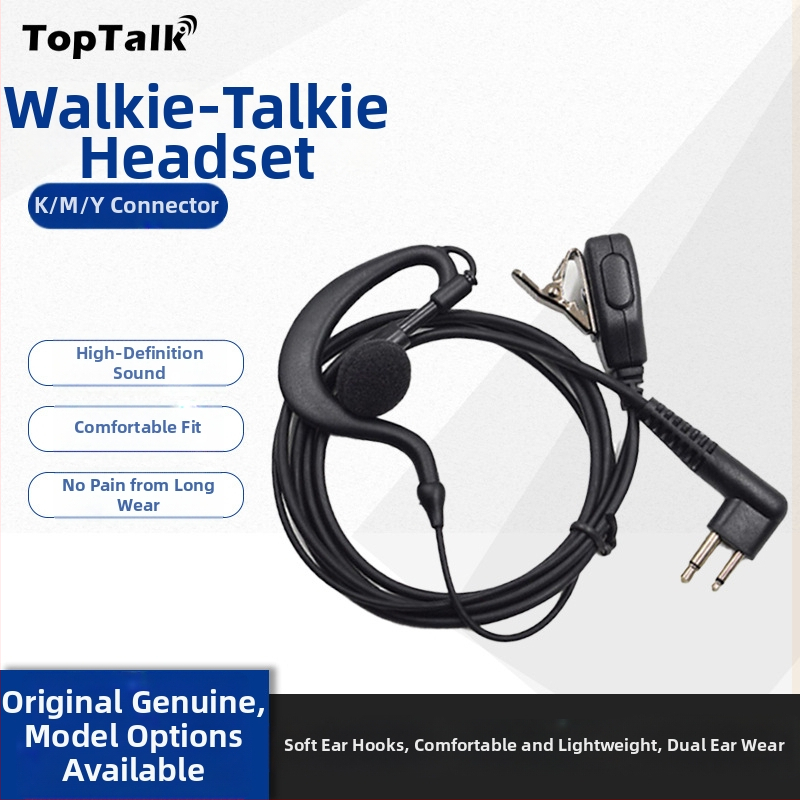 Walkie-Talkie headset s ušným háčikom, 3,5 mm jack, kábel 110 cm, 16 mm reproduktor, s mikrofónom