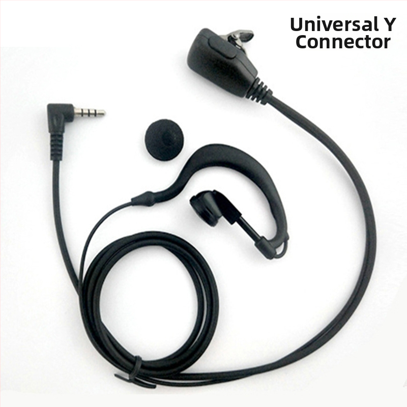 Walkie-Talkie headset s ušným háčikom, 3,5 mm jack, kábel 110 cm, 16 mm reproduktor, s mikrofónom