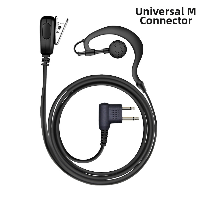 Walkie-Talkie headset s ušným háčikom, 3,5 mm jack, kábel 110 cm, 16 mm reproduktor, s mikrofónom
