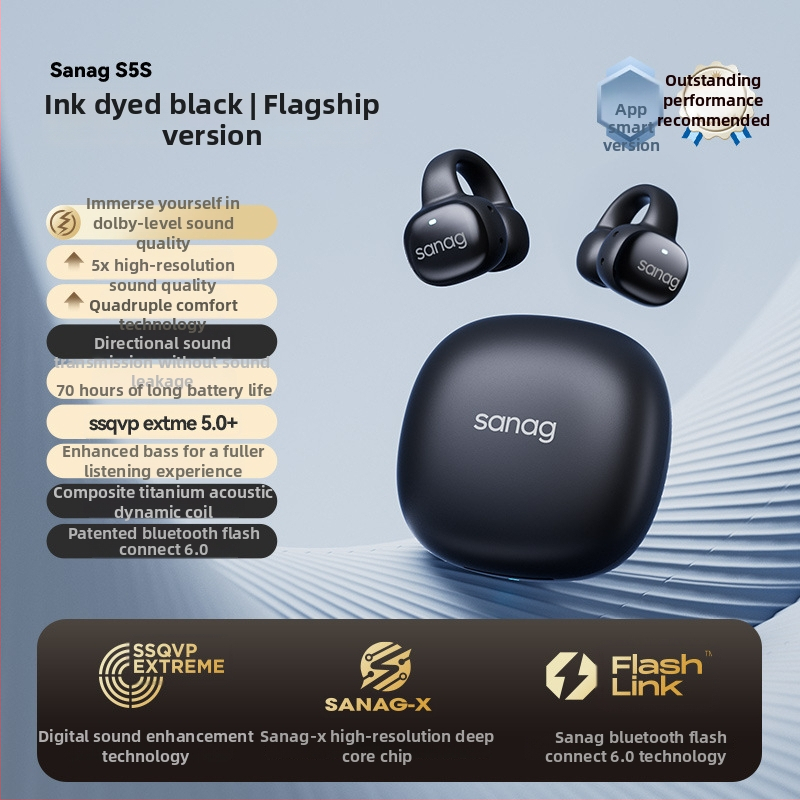 Sena S5S Bluetooth slúchadlo s klipom na ucho, kostná vodivosť, otvorené uši, dosah 10 m, Bluetooth 5.3, 4–8 h batérie