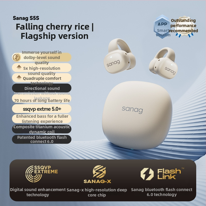 Sena S5S Bluetooth slúchadlo s klipom na ucho, kostná vodivosť, otvorené uši, dosah 10 m, Bluetooth 5.3, 4–8 h batérie