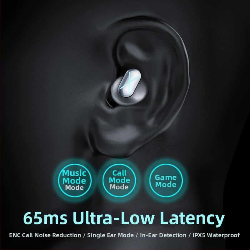 Bežične Bluetooth slušalice za sport, dvostruko uho, niska latencija za esports, NFC, digitalni zaslon, IPX4, Bluetooth 5.0
