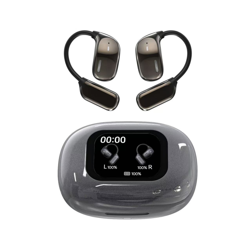 Bežične Bluetooth slušalice za uho s digitalnim zaslonom, Bluetooth 5.4, domet 15 m, vodootporne, trajanje baterije 4–8 h