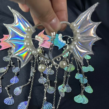 Cercei copii, sirenă prințesă, accesorii păr, clips margine cu ciucuri, stil prințesă; Material: aliaj; Cod produs: Other; Ambalaj: ambalaj independent; Lansare: primăvara 2025