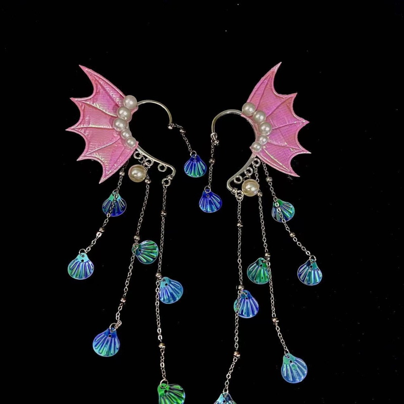 Cercei copii, sirenă prințesă, accesorii păr, clips margine cu ciucuri, stil prințesă; Material: aliaj; Cod produs: Other; Ambalaj: ambalaj independent; Lansare: primăvara 2025