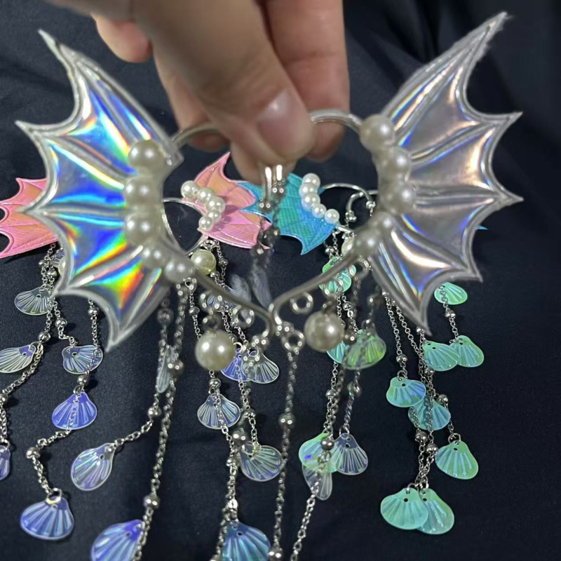 Cercei copii, sirenă prințesă, accesorii păr, clips margine cu ciucuri, stil prințesă; Material: aliaj; Cod produs: Other; Ambalaj: ambalaj independent; Lansare: primăvara 2025