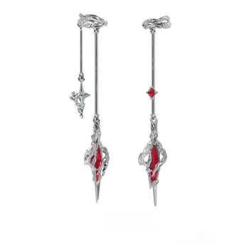 Cercei cu cârlig pentru ureche - fără piercing, clipsuri pentru osul urechii, aliaj, electroplacare, ambalaj individual