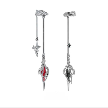 Cercei cu cârlig pentru ureche - fără piercing, clipsuri pentru osul urechii, aliaj, electroplacare, ambalaj individual