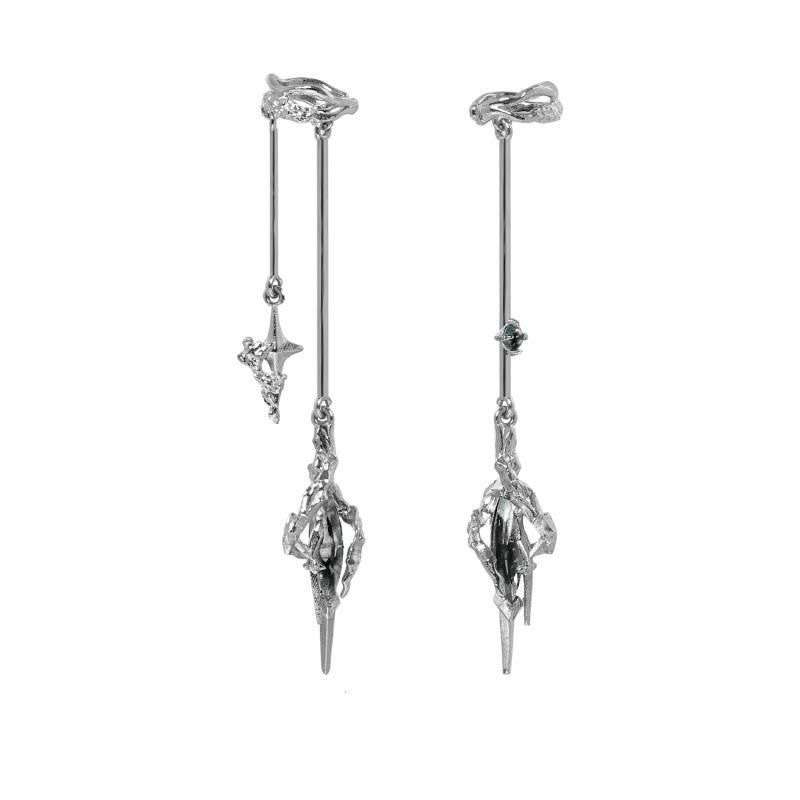 Cercei cu cârlig pentru ureche - fără piercing, clipsuri pentru osul urechii, aliaj, electroplacare, ambalaj individual