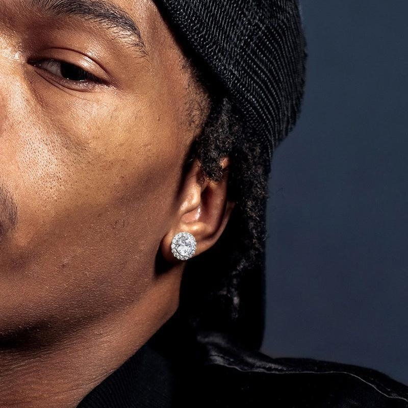 Naušnice sa zircon kamenima, elektroplatinirani završetak, hip-hop inspirirana euro-američka moda