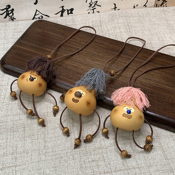 Drveni privjesak za ključeve s gravurom tikve, kineski stil, izlazak jeseni 2025