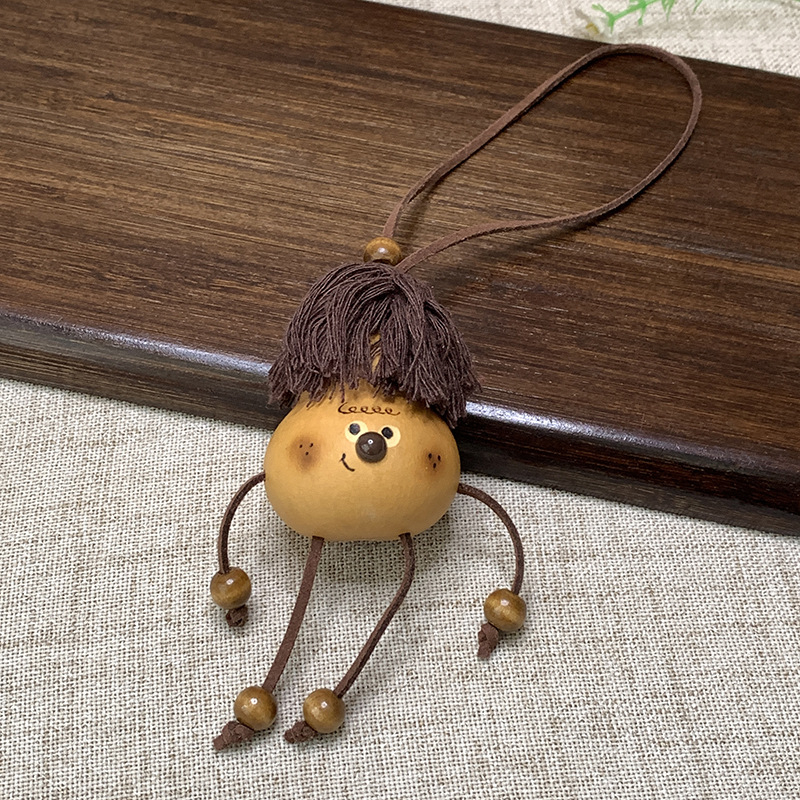 Drveni privjesak za ključeve s gravurom tikve, kineski stil, izlazak jeseni 2025